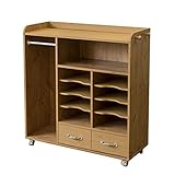 ランドセルラック 収納 ラック キャスター6個付　幅90 ランドセル 新入学 棚 収納 キッズ 子供 ハンガー棚 可動棚 引出し 家具 ナチュラル、ホワイト