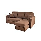 Earth 3人掛けカウチソファ ブラウン 102002_BR