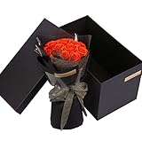 HYSUNG 19石鹸花の手作りバレンタインデークリエイティブギフトのエレガントで美しい花束 (赤)