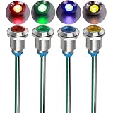 KILIGEN 4個 12mm 3V-4.5V-5V-6V-7.5V-9VDC LED 防水インジケータライト パイロットライトシグナル インジケータ（緑/オレンジ/赤/青，4色）