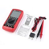 マルチメーターデジタルマルチメータユニットDC / AC電圧電流計ハンドヘルド電流計オームダイオード容量テスター1999年マルチテスター（赤とグレー）
