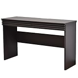 天然木 ストライプ デスク PCデスク タモ 幅120cm ダークブラウン LS-392DB