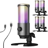 Fujirec フジレック USB コンデンサーマイク ゲーミングマイク RGB 単一指向性 ボリュームノブ付き ヘッドホン端子付き ミュートスイッチ