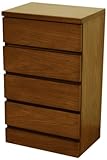 ライフスタイリングショップ サイドチェスト 4段 幅44×奥行31.5 天然木 ウォールナット ブラウン LS-525DB
