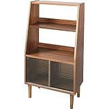 インテリア 家具 便利 おしゃれ 収納棚(トールシェルフ) 【Tomte】トムテ 木製(天然木)/強化ガラス扉 2段 幅64cm TAC-246WAL