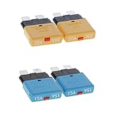 Dolity ミニヒューズ　サーキットブレーカ　回路ブレーカ　ヒューズ　28V 15A + 20A　金属　プラスチック製
