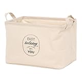 不二貿易 ファブリックボックススクエア 取っ手付き アイボリー 32814