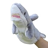 Remeehi ハンドパペットさめ　ふか　パペット　動物 手 人形 アニマル ハンド パペット幼児 情操 教育 親子 おもちゃ 知育 人形劇 小道具　物語　グレー