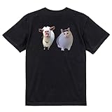 ノーブランド品猫ミームTシャツhuhcat&うるさいヤギおもしろtシャツネタ猫ネコねこちぴちぴちゃぱちゃぱSNSプレゼントかわいいウケ狙い雑貨ギフト面白L,ブラック-背面プリント