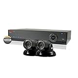 Home Security System - 4 Channel 500GB 960H DVR and 2 700TVL Indoor/Outdoor Surveillance Cameras wit