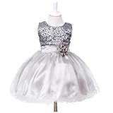 HUANQIUE DRESS ベビー・ガールズ カラー: グレー