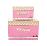 生活雑貨/収納雑貨 インテリア 収納ケース・ボックス・チェスト・衣装ケース・アクセサリー 収納・インナーボックス・カラーボックス 蓋付き、ピンク（大小2個）