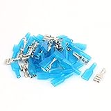 uxcell メススペード端子コネクタ+絶縁スリーブ 6.3mm幅スタッド 2mm径ケーブル 35個入り