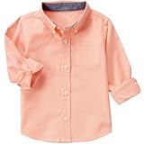 クレイジーエイト Crazy 8/ オックスフォードシャツ オレンジクリーム トップス長袖シャツ 12～18ヶ月【並行輸入】