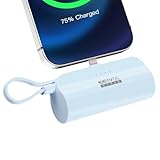 EEIVOL モバイルバッテリー 5000mAh Lightingコネクター タイプCケーブル内蔵 iPhone 二台同時充電 コードレス