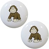 2のセットゴリラベビーセラミックキャビネット引き出しプルノブ