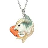 【海老で鯛を釣る】 エビ & タイ ペンダント 桃色珊瑚 & 夜光貝