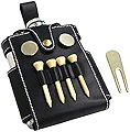 Visol VF1136 GB 6oz Hip Flask with Black Leather Wrap and Golf Tools