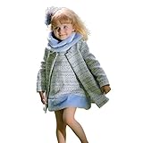 Pettigirl女の子ドレスセット フォーマルワンピース ブルーマフラー付き2点キッズプリンセスドレス パーティー 結婚式 3歳 [並行輸入品]