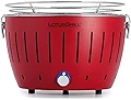 無煙 バーベキュー コンロ 木炭セットですぐ始められる ロータスグリル Sサイズ 電源不要 簡単着火 (レッド)