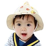 【SEBLES】ベビー 赤ちゃん 帽子 とんがり ハット 子ども 子供 日差し UV コットン 綿 ドット アヒル 鳥 可愛い あごゴム 春 夏 秋 ユニセックス 女の子 2-12ヶ月(イエロー)