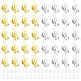 【BEAUTY PLAYER】イヤリング パーツ クリップ式 ゴールド シルバー 2色 10ペア20個入り シリコン カバー 付き アクセサリーパーツ ハンドメイド 手芸 金具 素材