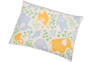 Living in peace 枕 子ども用 思いやり枕 洗える 約29×39㎝×5㎝ 頭にフィット 取り外せる かわいい絵柄 カバー付き 日本製 キッズ 子供 小さめ 低め (どうぶつ)