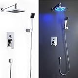Goplus 8 " LED降雨シャワーヘッドアームコントロールバルブHandsprayシャワー蛇口セットby Goplus