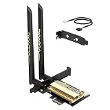 WAVLINK WiFi 6E AX5400 PCIe WiFiカード(デスクトップPC用)、トライバンドAX210 ワイヤレスアダプター、Bluetooth 5.3、MU-MIMO、OFDMA、WPA3、薄型ブラケット、ヒートシンク、Windows 11/10、Linux対応