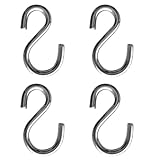 monkeyjackパック4 38 mm x 3 mm 316ステンレス鋼Sフックアウトドアガーデンインドアキッチン肉パンポット台所用具ハンガー吊り下げラック