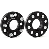 JiiinMiiin ハブ付 ワイドトレッドスペーサー 15mm PCD114.3 5H 内径67.1mm M12×P1.5 鍛造 マットブラック (2枚セット)