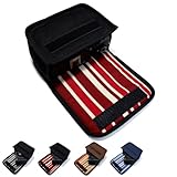 suono キヤノン Powershot V1 ケース (ブラック・ボルドーストライプ) ハンドメイド PSV1 カメラケース