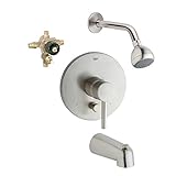 Grohe KTS19494-35016R-EN0 Essence Tub and Shower Valve Kit, Brushed Nickel [並行輸入品]