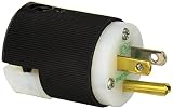 Hubbell HBL8215C Plug, Hospital Grade, 15 amp, 125V, 5-15P, Black/White [並行輸入品]