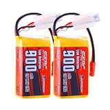 SUNPADOW 2S 7.4V リポバッテリーパック、900mAh 25C JSTプラグ付き、FPV、ドローンに適用 2つの包装