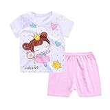 ベビー Tシャツ がルーズ 女の子 半袖 パンツ 上下セット夏 カジュアル お出かけ 出産祝い (ホワイト, 90)