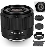 VILTROX 25mm F1.7 XFマウント APS-C 大口径 STM オートフォーカスレンズ 富士フイルム Fuji Xマウントカメラ用 X-E4 X-H1 X-Pro3 X-S10 X-T4 X-T10 X-T20 X-T30 XT30II X-T200 X-H2 X-H2S X-T5 X-S20 X-T50 X-M5