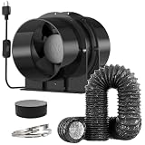 Okryain ダクトファン 150mm 排気セット 換気扇 ダクト用換気扇 風量333㎥/h 中間取付 スイッチ付き HA1751B1HL