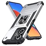 WACJOSD 対応 Redmi 12 5G/4G 用の ケース リング付き 耐衝撃 米軍MIL規格取得 Redmi 12 5G/4G/Note 12R 用 カバー レンズ保護 リングつき TPU+PC 指紋防止 車載ホルダー対応 スタンド機能 防塵 薄型 軽量 落下防止 擦り傷防止 銀 C82-hm12 5g-03(cp