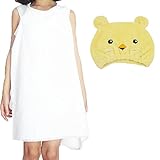 【Ani Mam Kids】子供用 かわいい ♡ アニマル ドライキャップ ＆ 着る バスタオル セット 吸水タオル バス用品 プール用品 (ライオンセット)