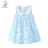 RoRykon ベビー服 女の子 キッズ 洋服 ワンピース ドレス オーガニックコットン ガールズワンピース 夏サマー ふんわり柔らかい肌触り 出産祝い 贈り物 可愛いベビー (110cm（36～48
