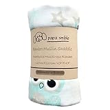 Papa Smible Muslin Swaddle Blankets Bamboo Cotton Baby Swaddle Wrap 47×47 Larg Wrap Swaddle Tiger Ow