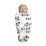 Staron 2pcs新生児子供用ベビーブランケットおくるみクリエイティブ印刷Sleepingバッグ袋キャップベビーカーラップセット 70x100cm