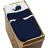 Sweet Jojo Designs Blue Whale Collection Girls Boys Baby Changing Pad Cover [並行輸入品]