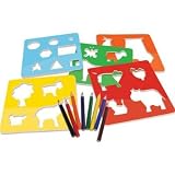 Vilac Baby Shape and Color Recognition Toy Wooden Stencils, Farm Animal おもちゃ [並行輸入品]