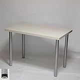 テーブル・デスク 幅100×奥行き65×高さ70cm ホワイト(シルバー脚)アジャスター付