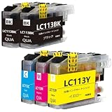 LC113-4PKブラザー用互換インクカートリッジLC113(BKx2/C/M/Y)4色5本セットBrother対応機種:MFC-J4910CDW MFC-J4810DN DCP-J4215N DCP-J4210N MFC-J4510N MFC-J6975CDW MFC-J6973CDW MFC-J6970CDW MFC-J6770CDW MFC-J6573CDW MFC-J6570CDW