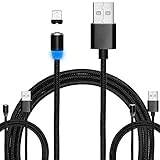 GoodsLand 【 4点 セット 】 最大 2.4A マグネット USB 充電ケーブル 急速充電 スマホ スマートフォン 充電 ケーブル コード 【 2m 3本 + 片面ライトニング 】 GD-MCBL-4SET-C222-LTNG