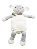 Zubels 100 % hand-knit Lola the Lamb Rattleおもちゃ、7-inch、すべて天然繊維、環境に優しい