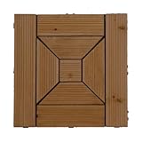 【ウッドデッキタイル】ジョイント式ウッドタイル 29cm幅 81枚セット【09】：四角×DBR